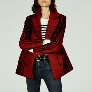 New Frame Denim Buffalo Check plaid peacoat